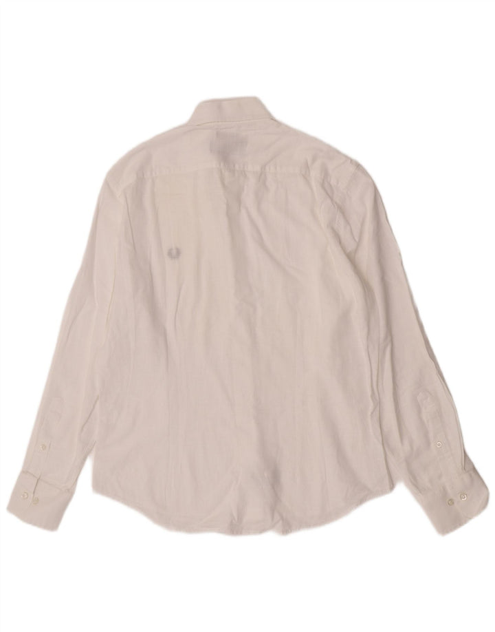 Velika bijela pamučna muška uska košulja Fred Perry