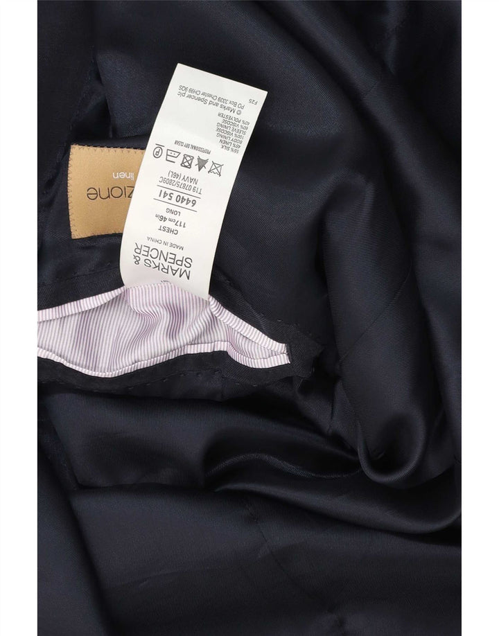Marks & Spencer muški sako sa 2 gumba UK 46 XL tamnoplava svila