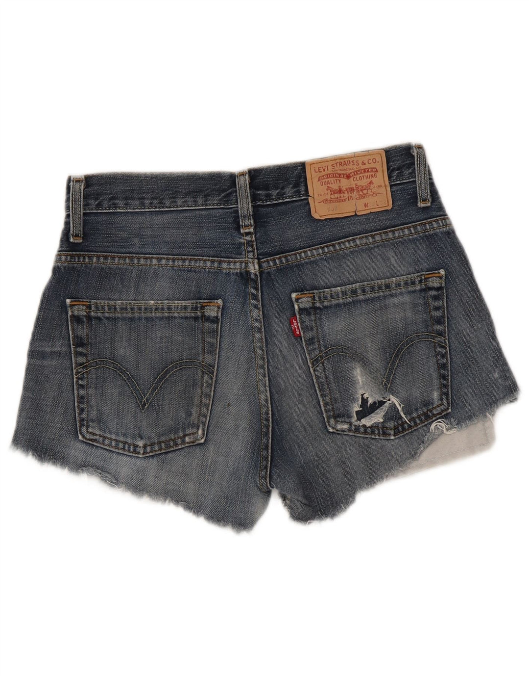 Levi's ženske kratke traper hlače 507 W29 srednje plavi pamuk