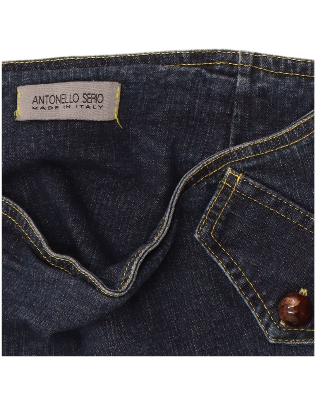 Antonello Serio ženska plisirana traper suknja IT 42 srednje veličine W30 tamnoplava