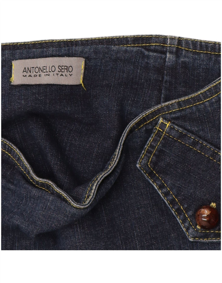 Antonello Serio ženska plisirana traper suknja IT 42 srednje veličine W30 tamnoplava