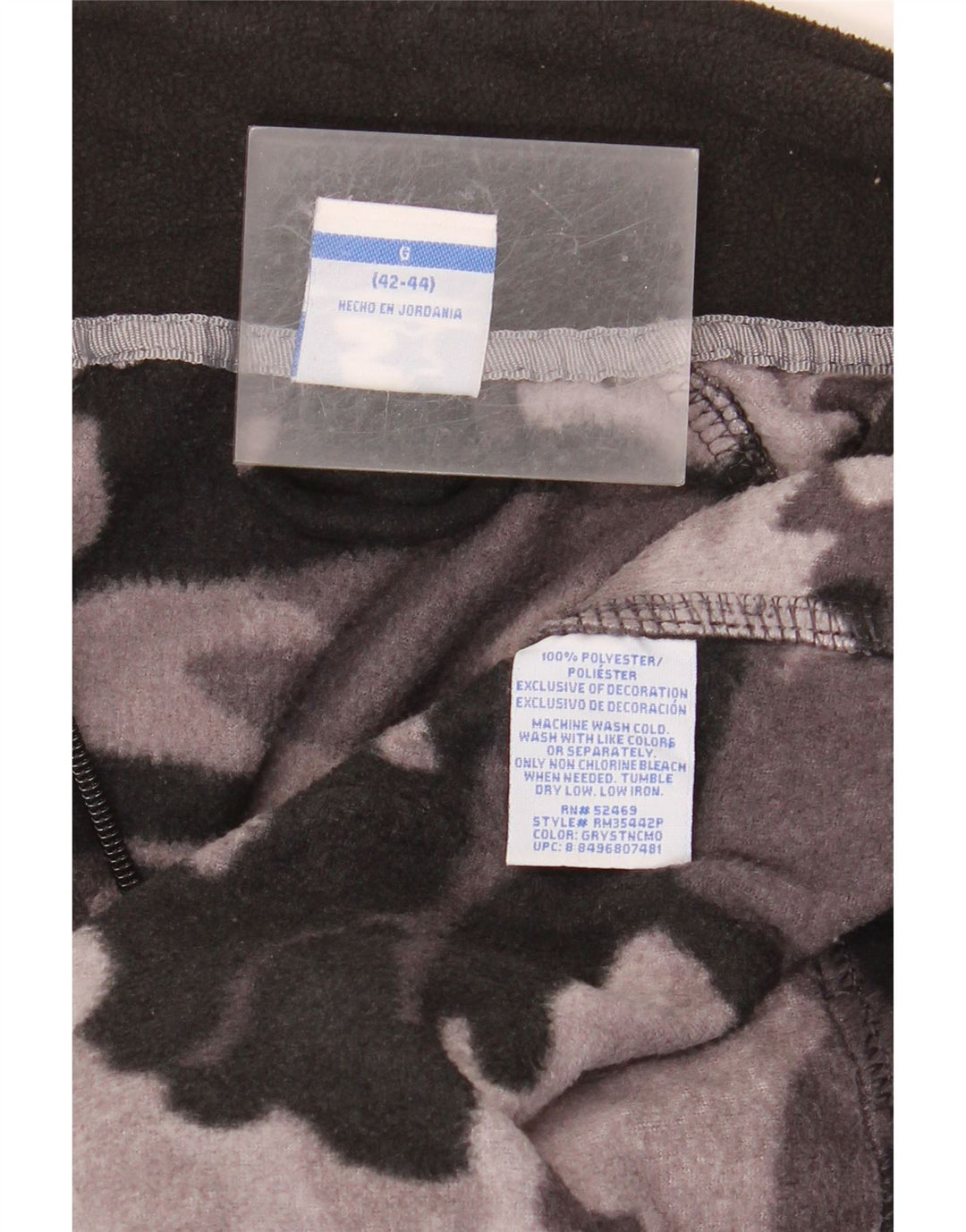 STARTER muška flis jakna UK 42/44 veliki sivi kamuflažni poliester