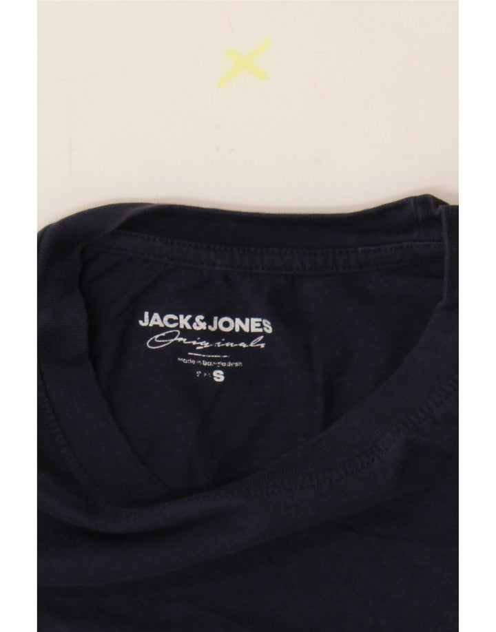 JACK & JONES Mens T-Shirt Top Small Navy Blue Cotton Vintage Jack & Jones and Second-Hand Jack & Jones from Messina Hembry 