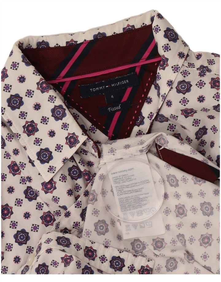 Tommy Hilfiger ženska pripijena košulja US 4 Mala bijela geometrijska pamuk