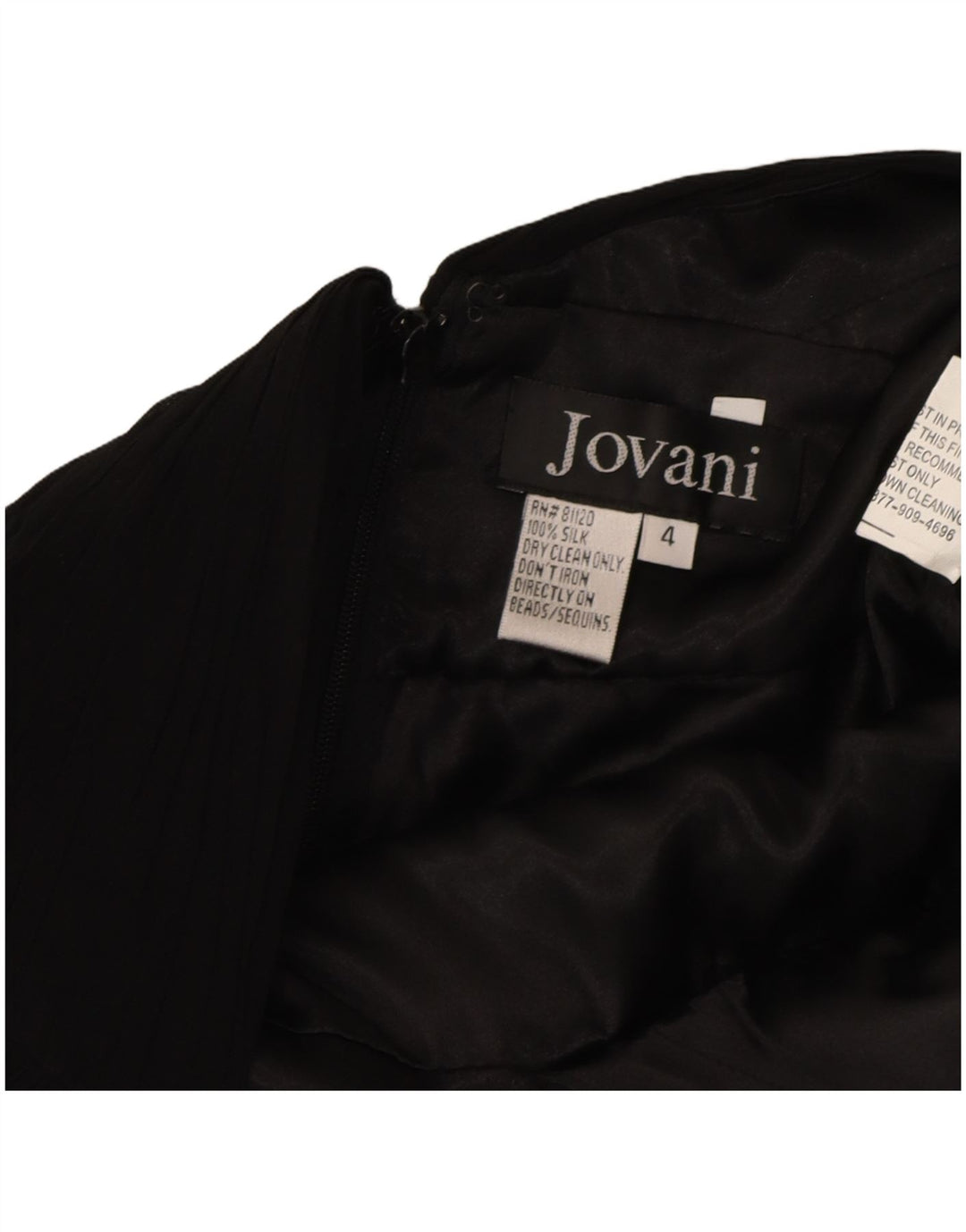 JOVANI Womens Halter Swing Dress US 4 Small Black Silk