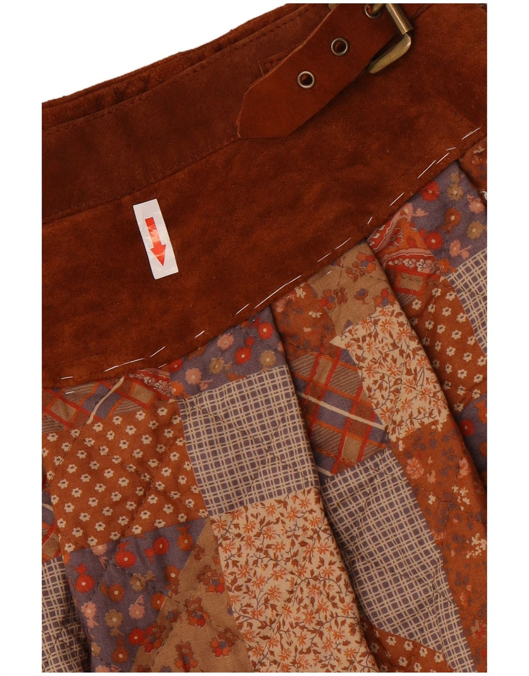 Sportmax ženska lepršava suknja UK 12 Srednji W24 smeđi patchwork poliester