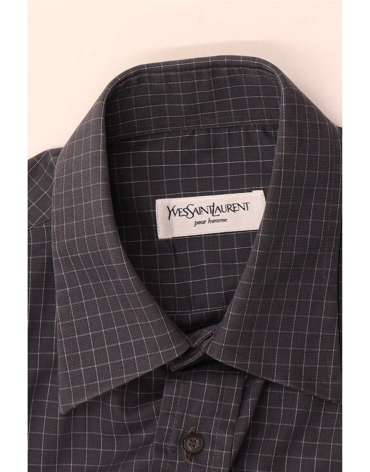 Yves Saint Laurent muška košulja veličina 40 15 3/4 srednje siva gingham