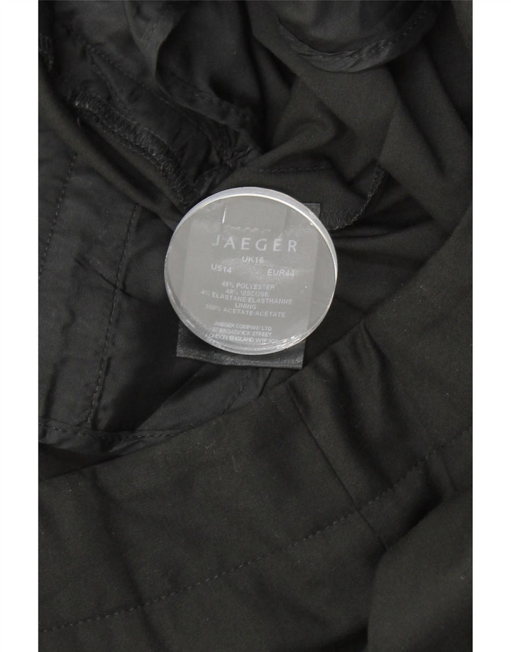 JAEGER Ženske sužene chino hlače UK 16 Large W34 L30 crni poliester