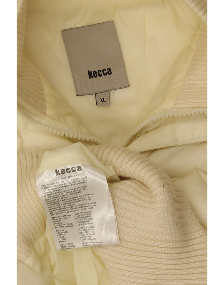 KOCCA ženska podstavljena jakna s kapuljačom UK 18 XL sivobijeli poliamid