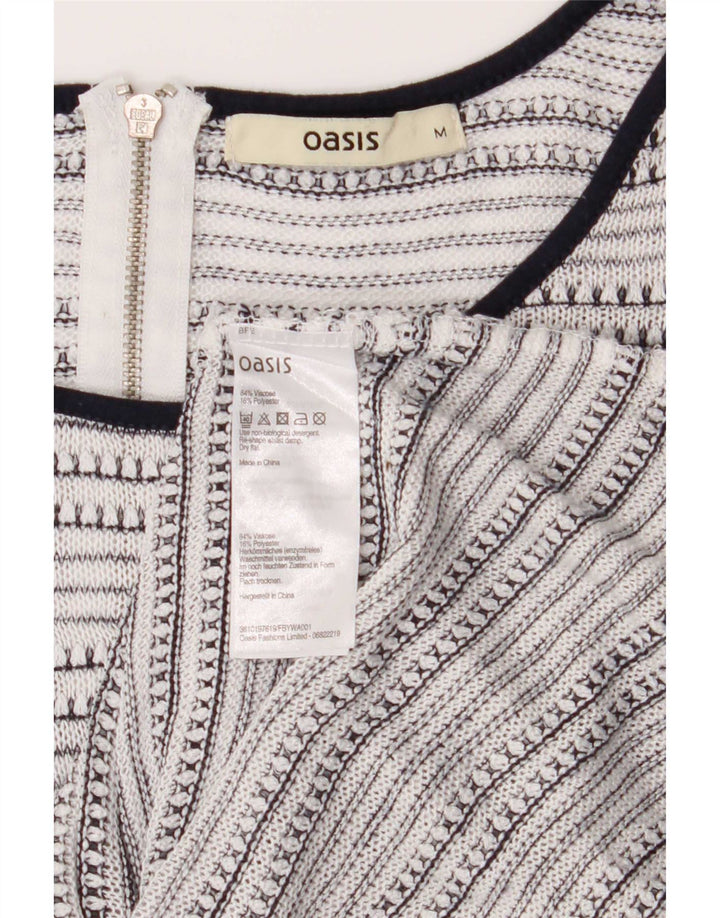 Oasis ženska majica s tunikom 3/4 rukava UK 12 srednje bijele pruge od viskoze