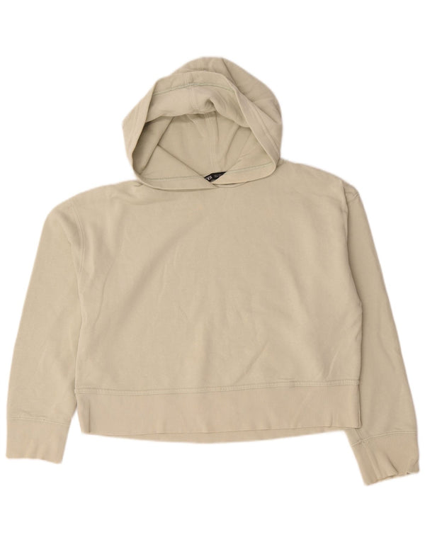 Zara ženska kratka prevelika majica s kapuljačom UK 10 Small Off White Cotton