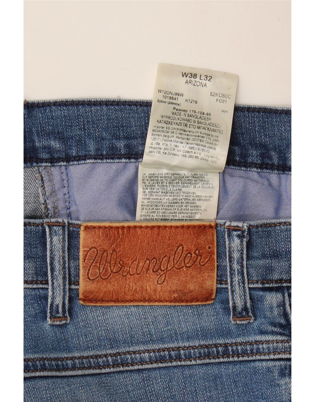 WRANGLER Muške ravne traperice Arizona W38 L32 plavi pamuk