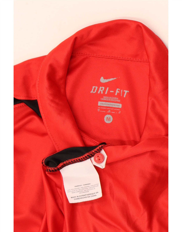 Nike muška Dri Fit polo majica srednje crvene boje od poliestera
