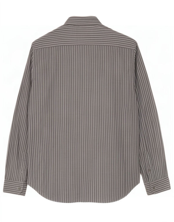 Armani Collezioni Mens Shirt Size 43 17 XL Grey Pinstripe Cotton