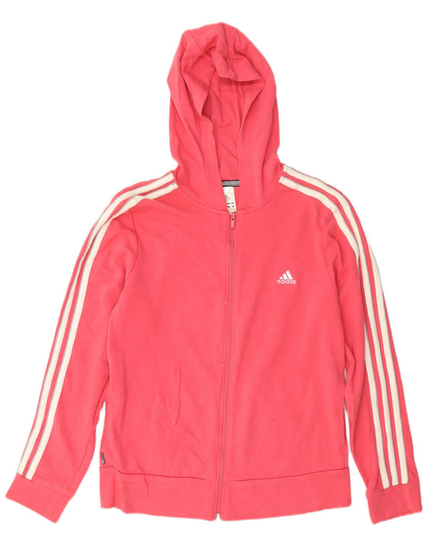Adidas ženski pulover s kapuljačom na patentni zatvarač UK 18 XL, ružičasti pamuk