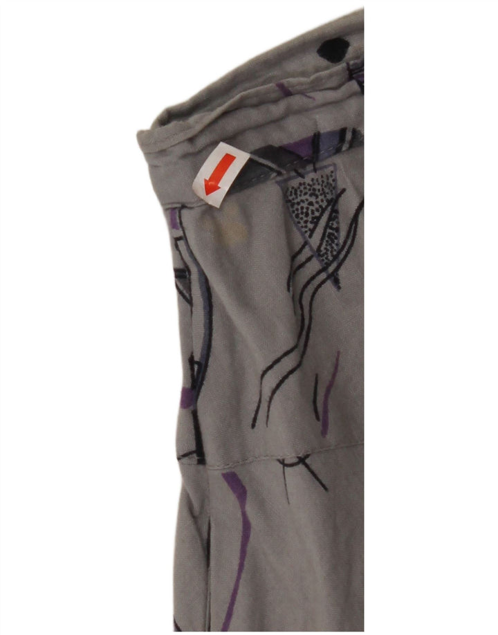 VINTAGE ženska suknja A-kroja visokog struka W32 velika siva geometrijska