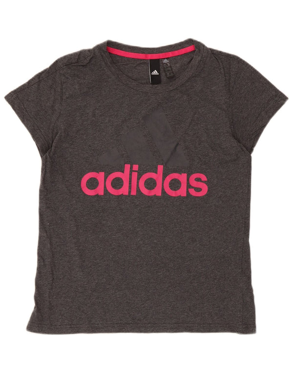 Adidas ženska majica kratkih rukava s grafičkim motivima UK 12/14 srednje sivi pamuk