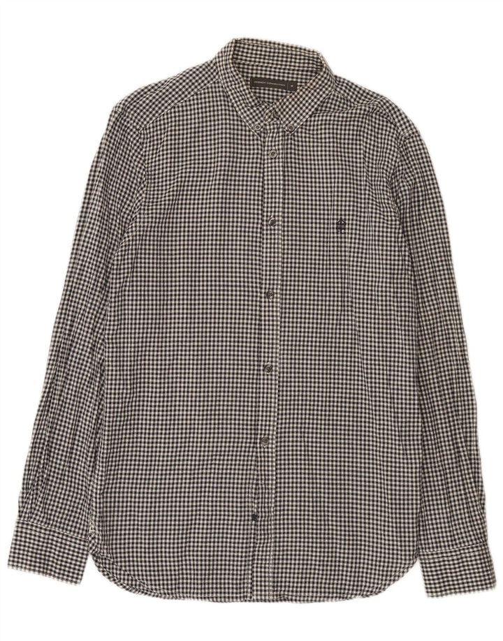 French Connection muška košulja srednje veličine od crnog gingham pamuka