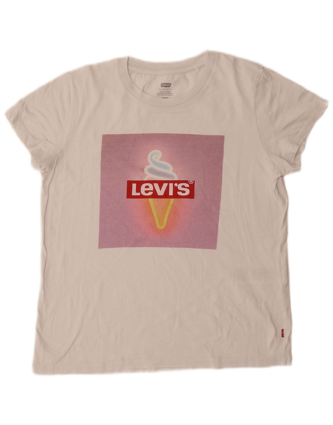 LEVI'S Ženska majica kratkih rukava s grafičkim motivima UK 12 Srednje bijeli pamuk
