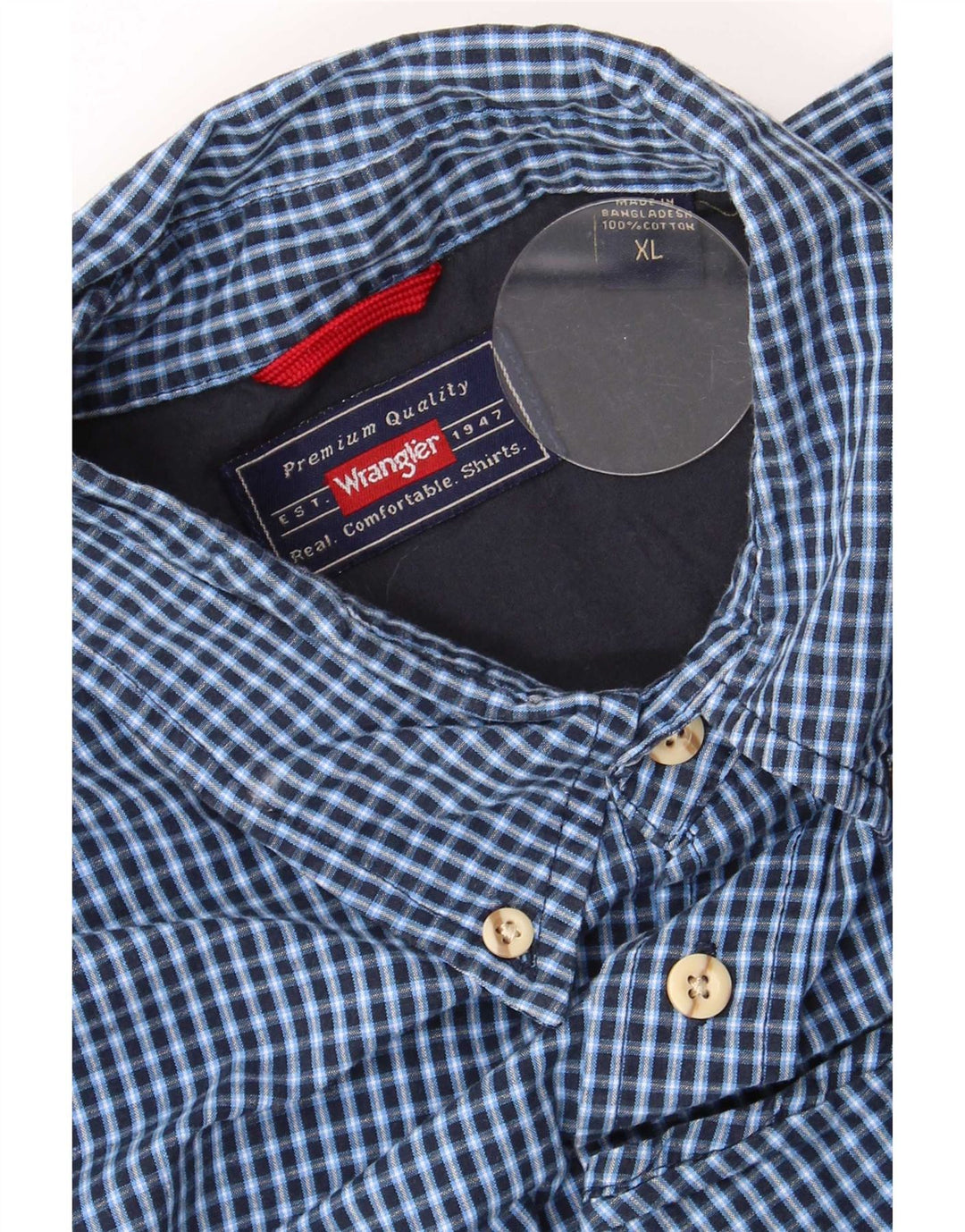 Wrangler muška košulja XL plavi pamuk od ginghama