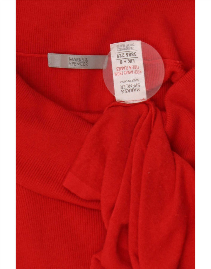 Marks & Spencer ženska majica s rol izrezom dugih rukava UK 8 Mala crvena