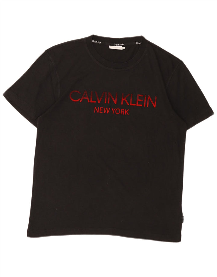 CALVIN KLEIN Muška majica kratkih rukava srednje veličine, crni pamuk