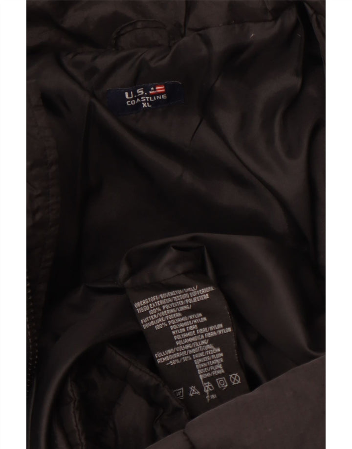 Vintage muška podstavljena jakna UK 42 XL crni poliester