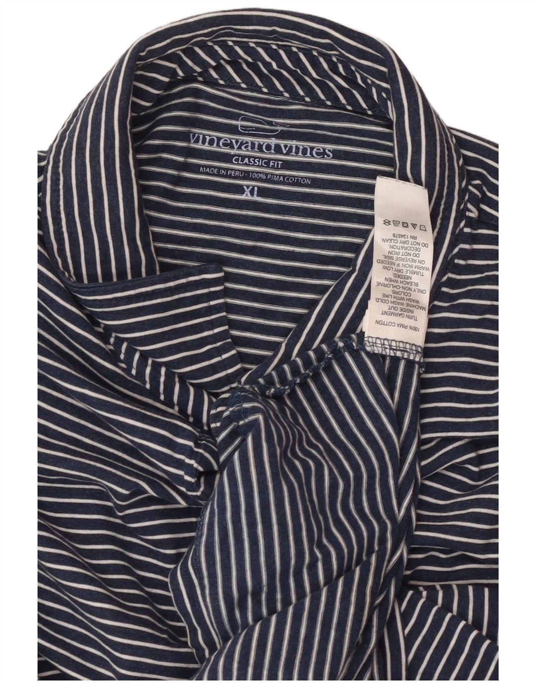 VINEYARD VINES Muška polo majica klasičnog kroja XL tamnoplavi pamuk na pruge