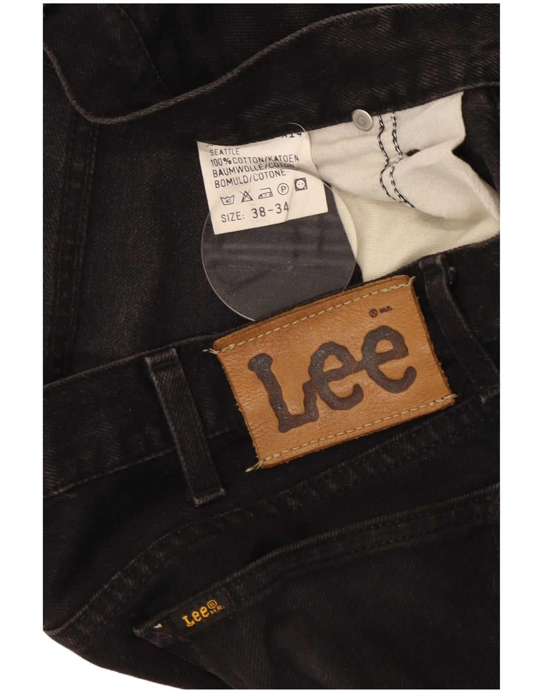 Lee Mens Seattle Straight Jeans W38 L30 Crni pamuk