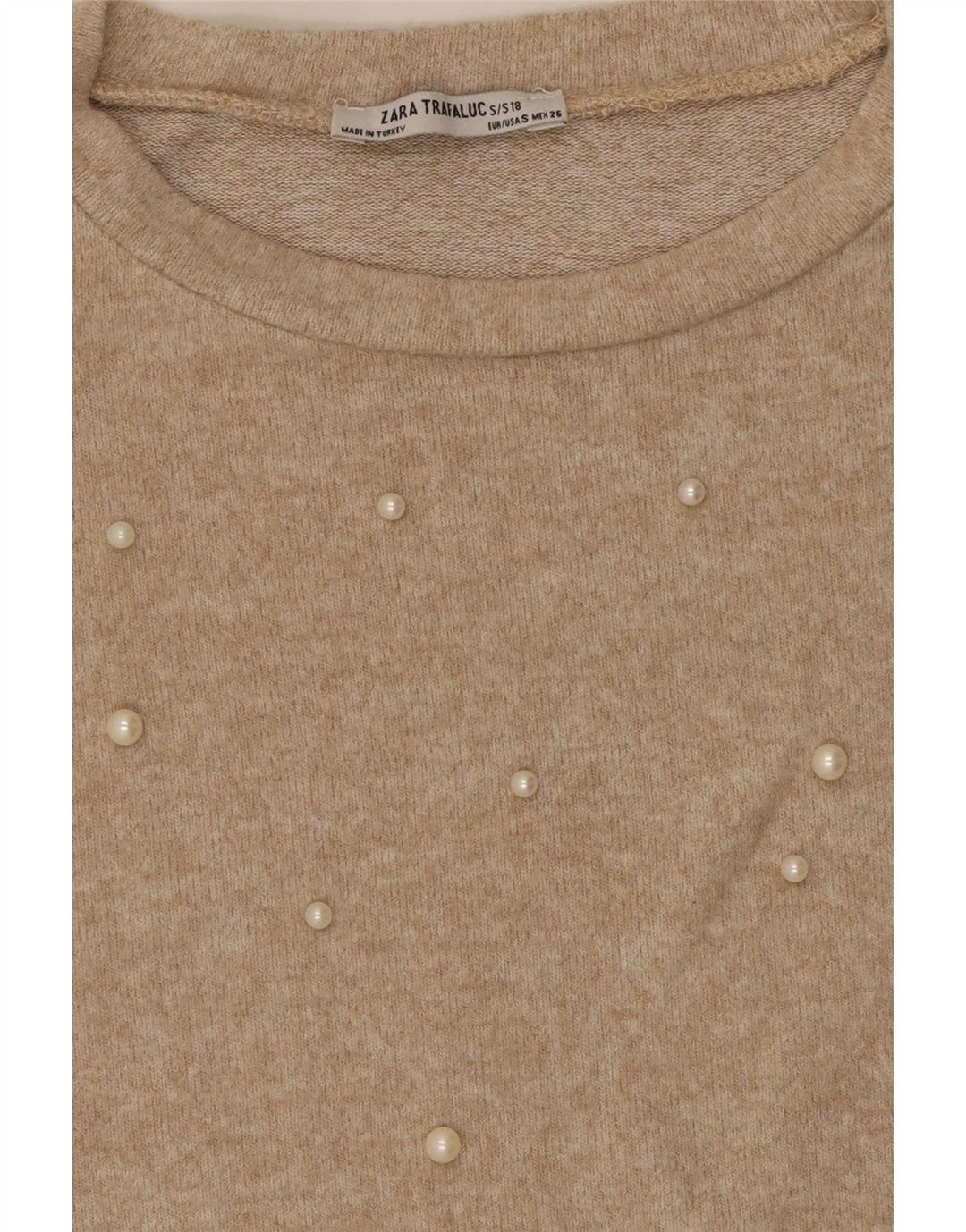 Zara Ženska prevelika bluza Trafaluc Top UK 10 Small Beige Spotted