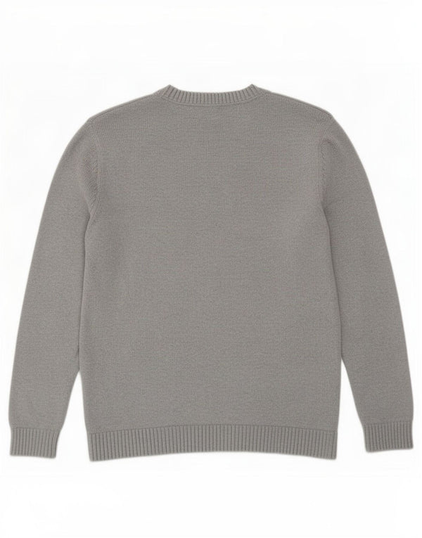 Tommy Hilfiger ženski džemper s veznim izrezom UK 14 srednje sivi pamuk