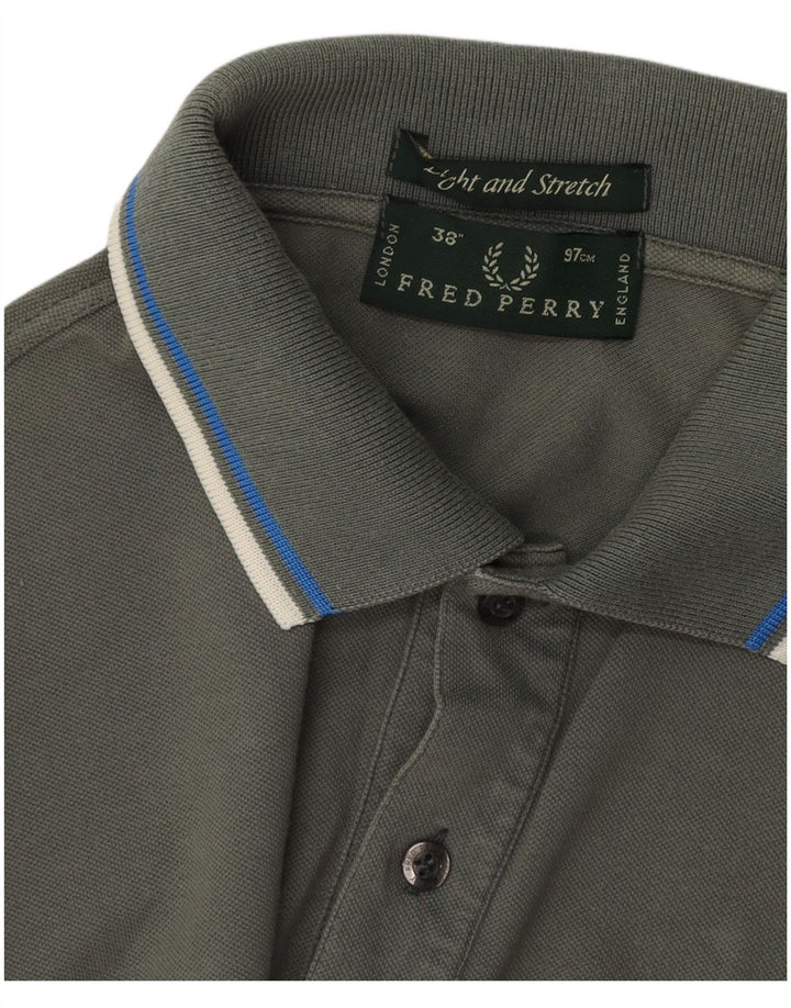 FRED PERRY Mens Polo Shirt Small Grey Cotton