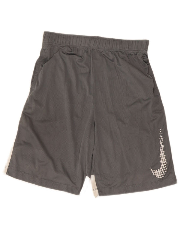 Nike Boys Dri Fit Graphic Sport Shorts 13-14 Years XL Gray Colourblock