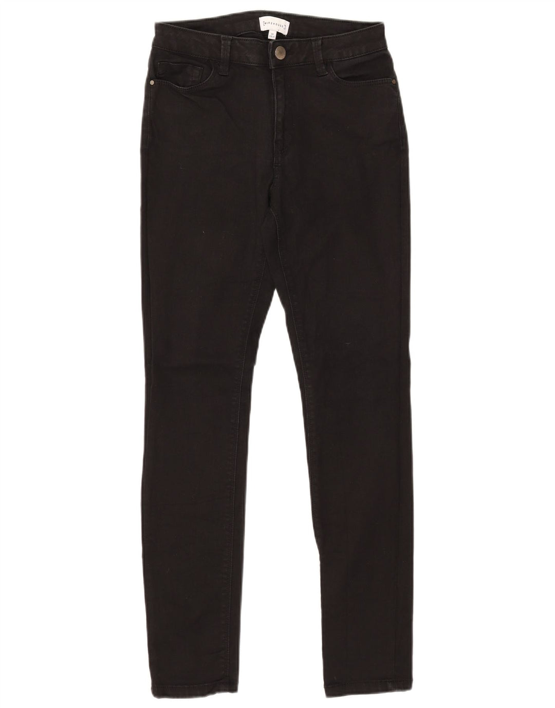 WAREHOUSE Ženske uske traperice UK 10 male W28 L30 crni pamuk