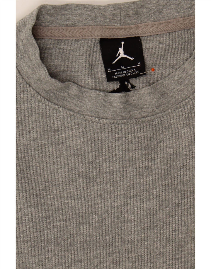 JORDAN Womens Top Long Sleeve UK 14 Medium Grey Cotton Vintage Jordan and Second-Hand Jordan from Messina Hembry 