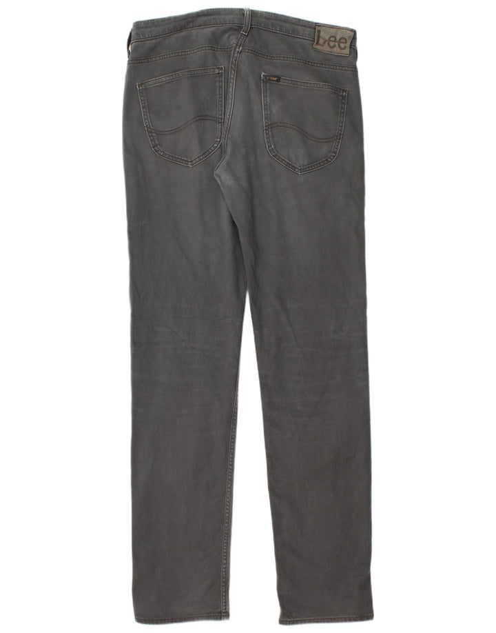 LEE Mens Powell Straight Casual Trousers W34 L36 Grey Cotton