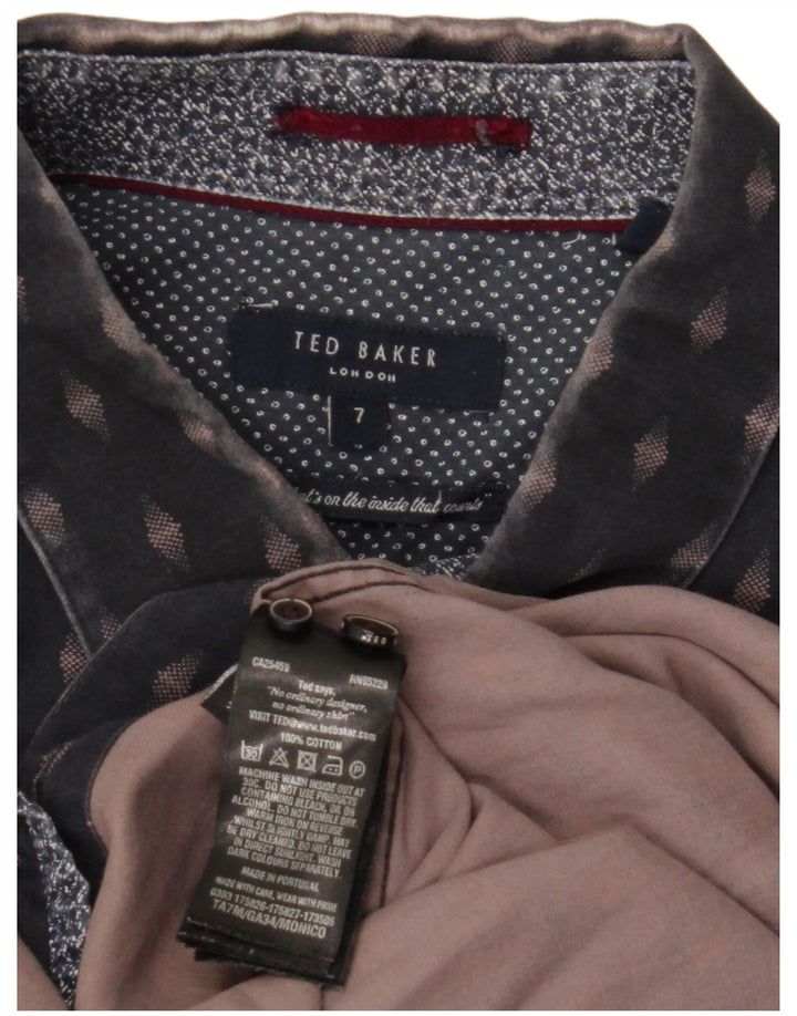 TED BAKER Muška košulja veličina 7 3XL tamnoplavi geometrijski pamuk