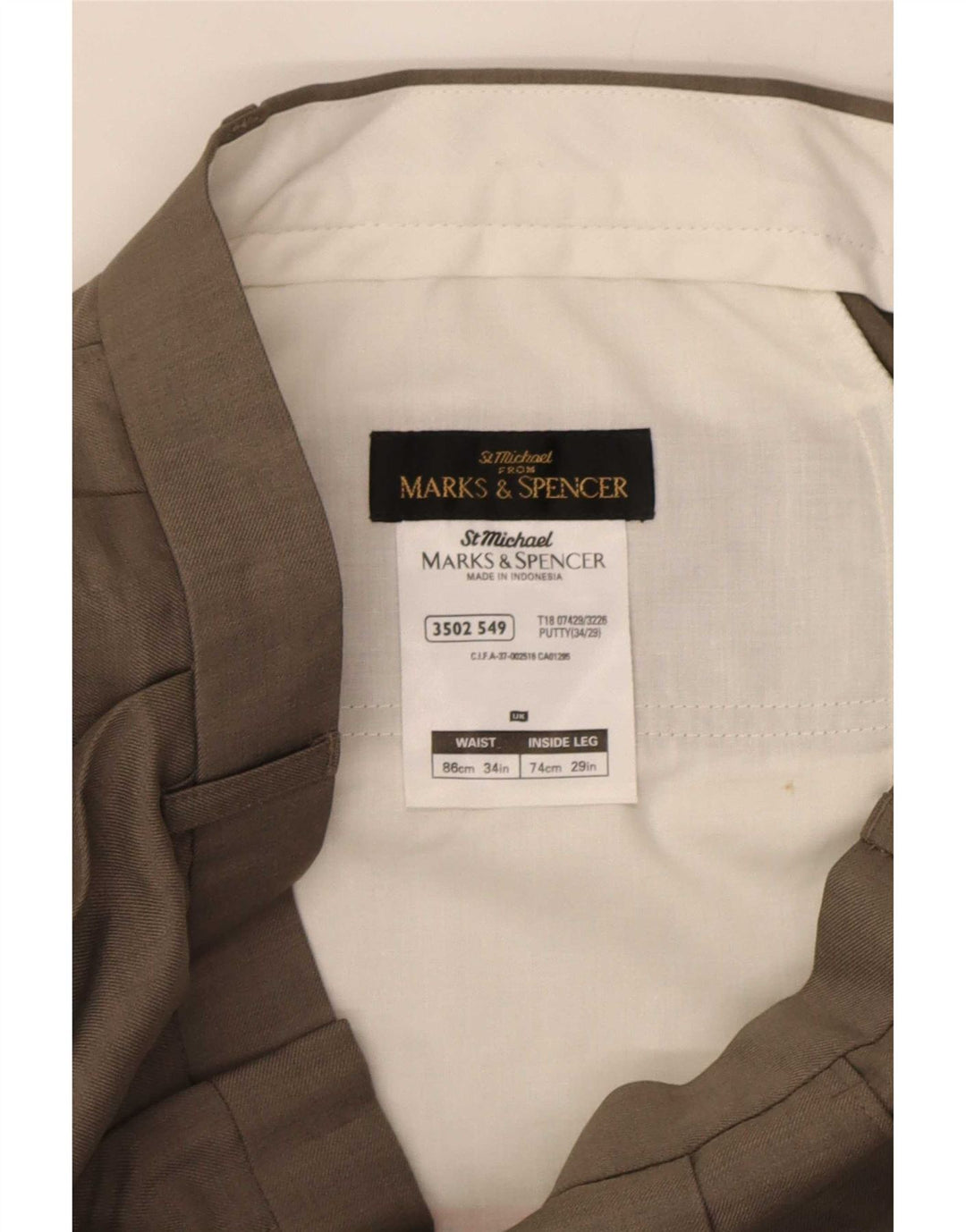 Marks & Spencer muške chino hlače s klinovima W34 L29 sivi poliester