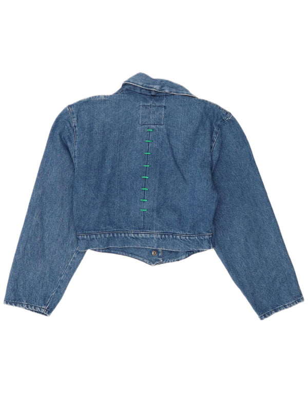 Vintage ženska crop traper jakna UK 10 Mala plava pamuk