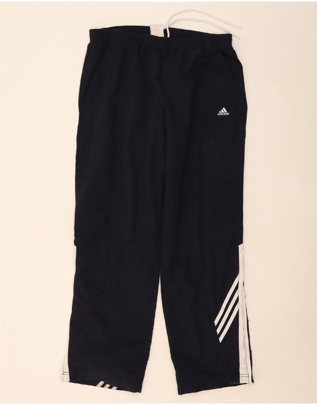 ADIDAS Mens Tracksuit Trousers Large Navy Blue Colourblock Polyester