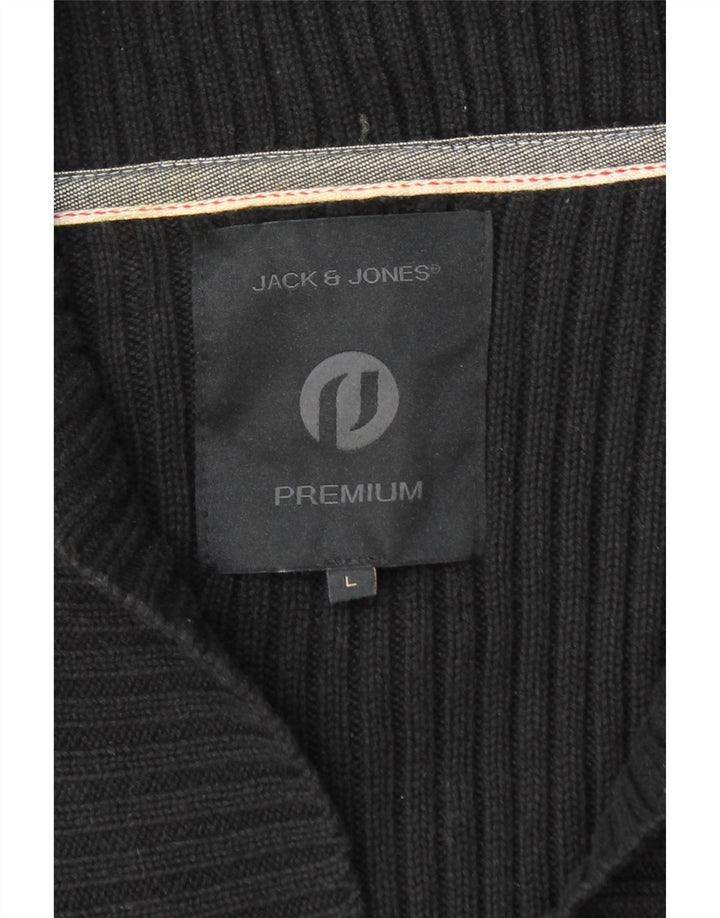 Jack & Jones muški kardigan pulover Veliki crni pamuk