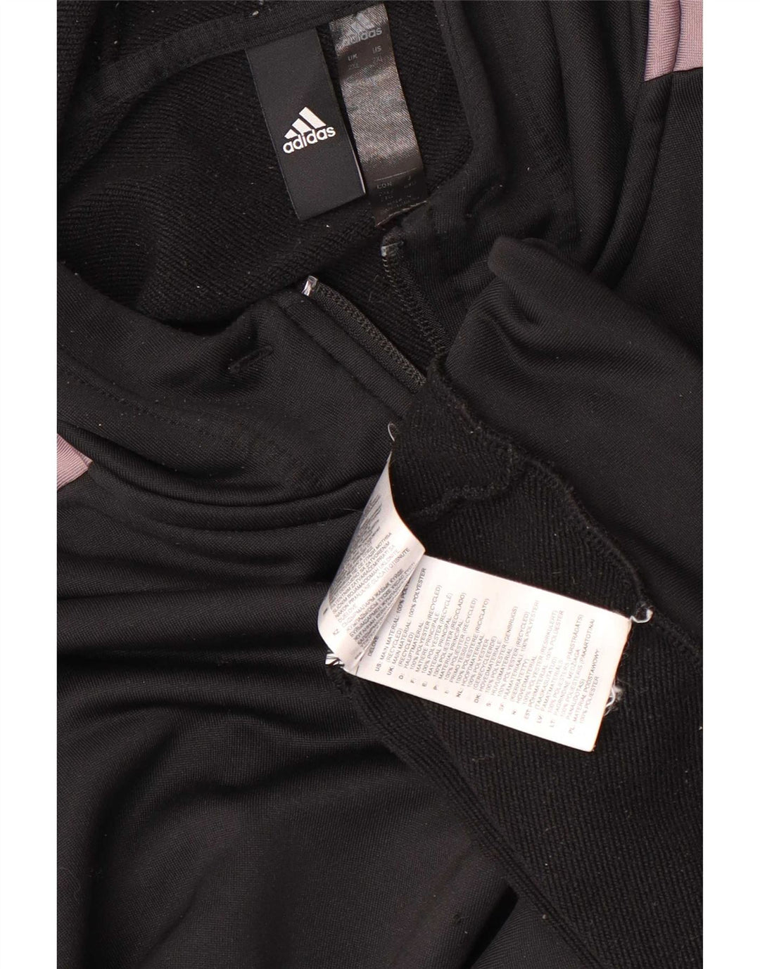 Adidas muški pulover s kapuljačom na patentni zatvarač 2XL crni poliester
