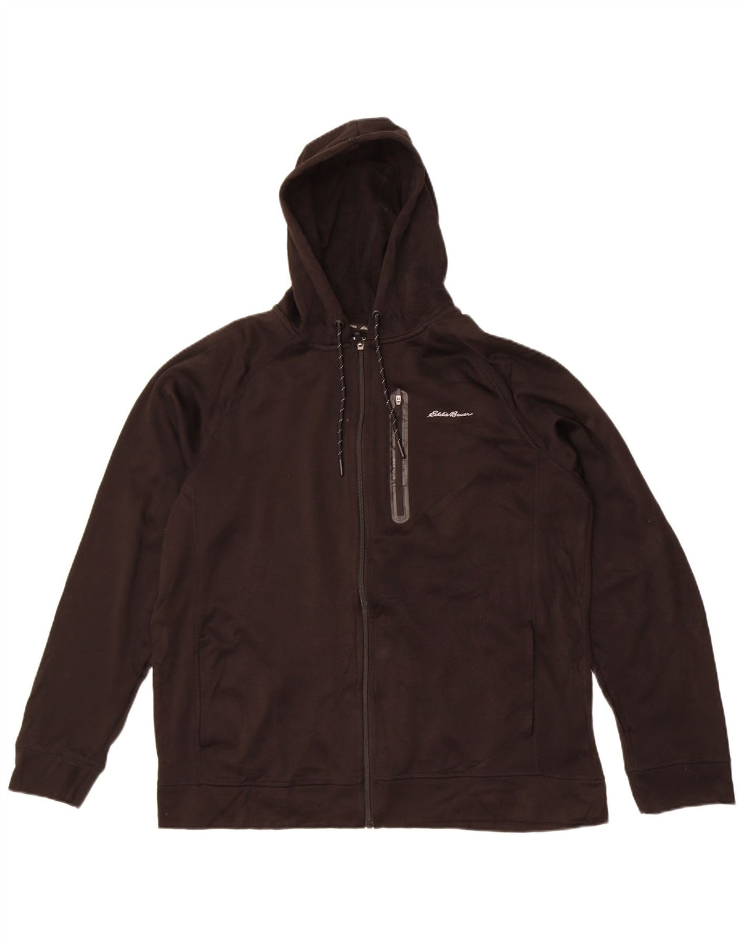 Eddie Bauer muški pulover s kapuljačom s patentnim zatvaračem XL crni poliester