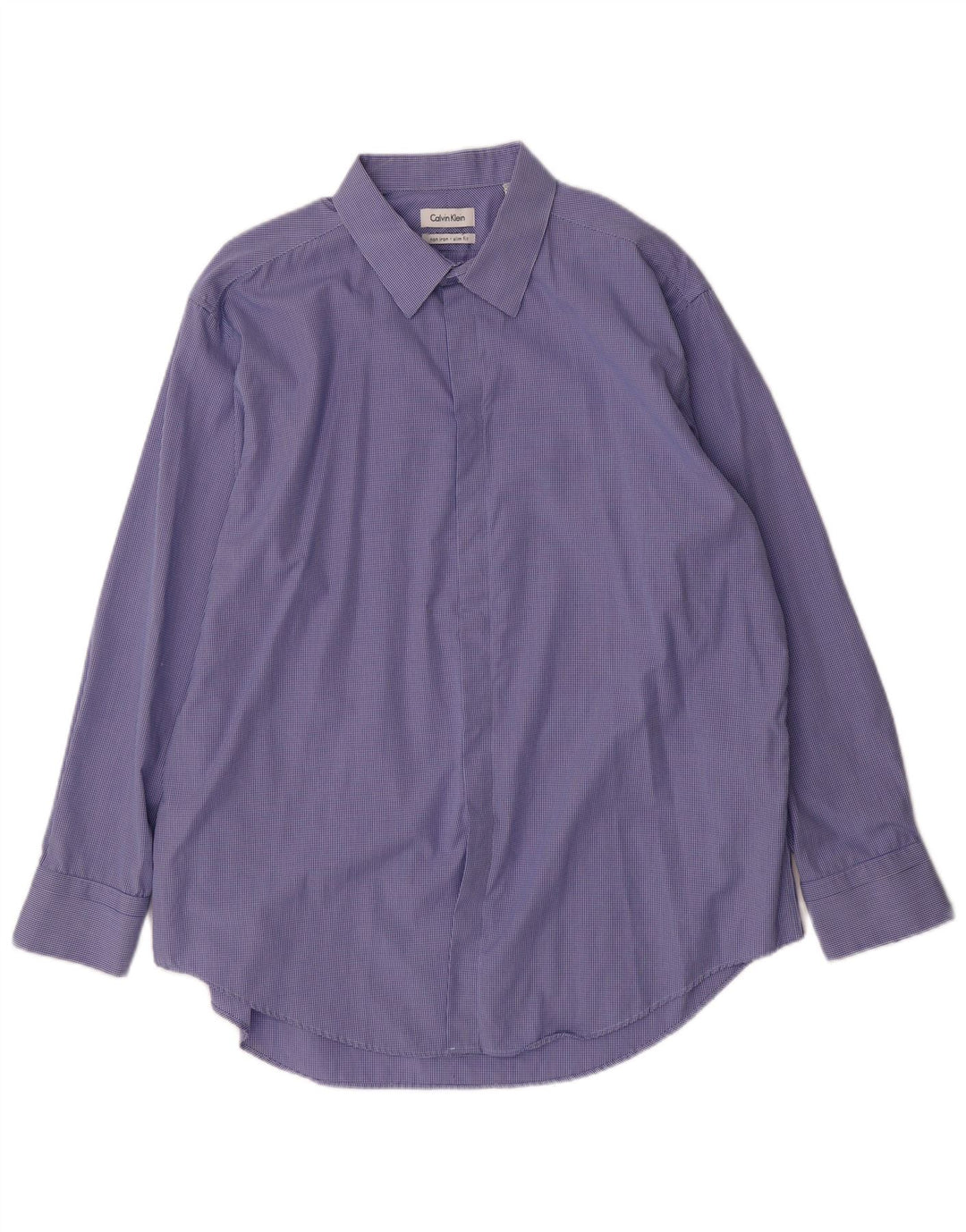 CALVIN KLEIN muška uska košulja veličina 17 1/2 XL plavi karirani pamuk