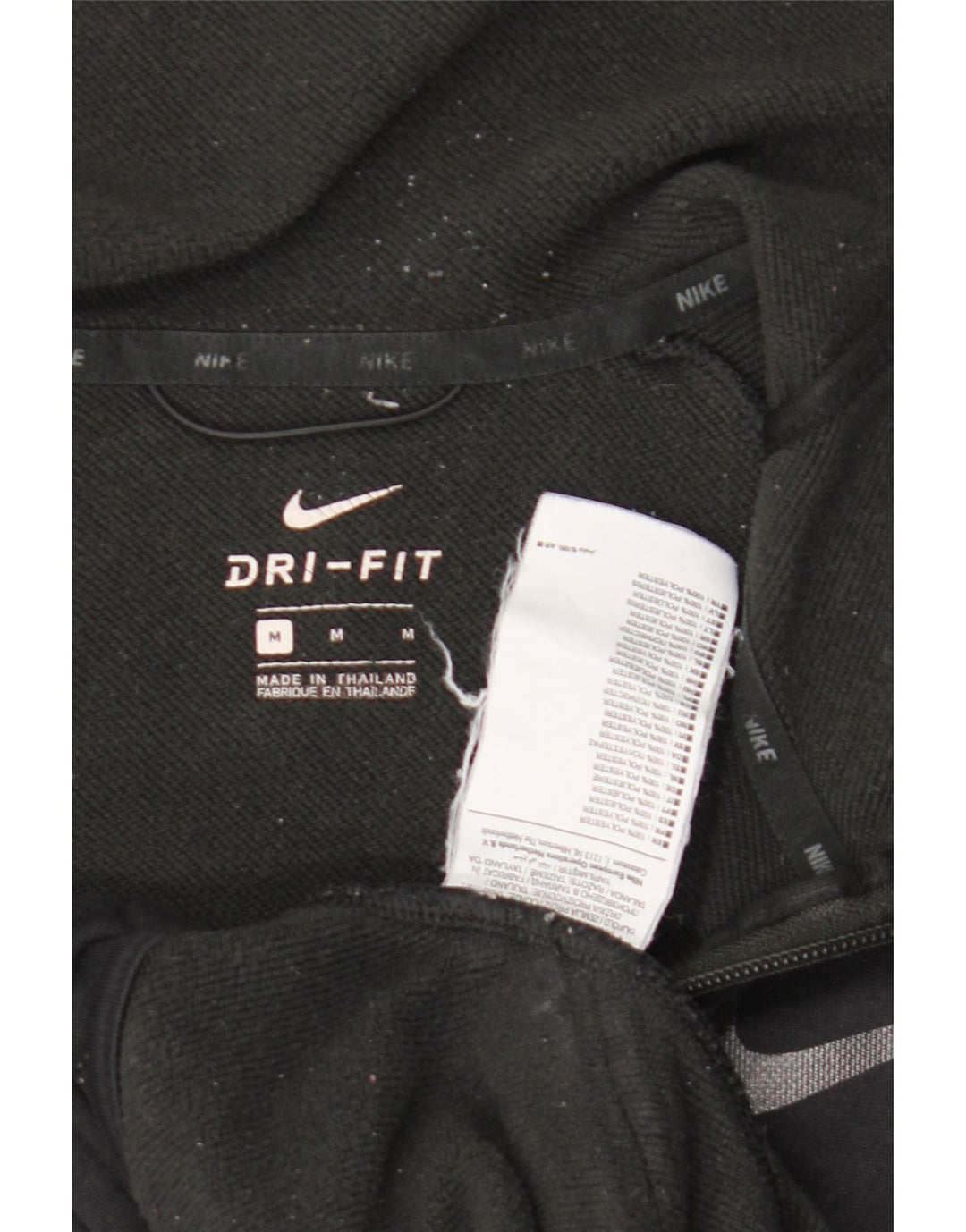 Nike Dri Fit Zip pulover s kapuljačom Srednji crni poliester