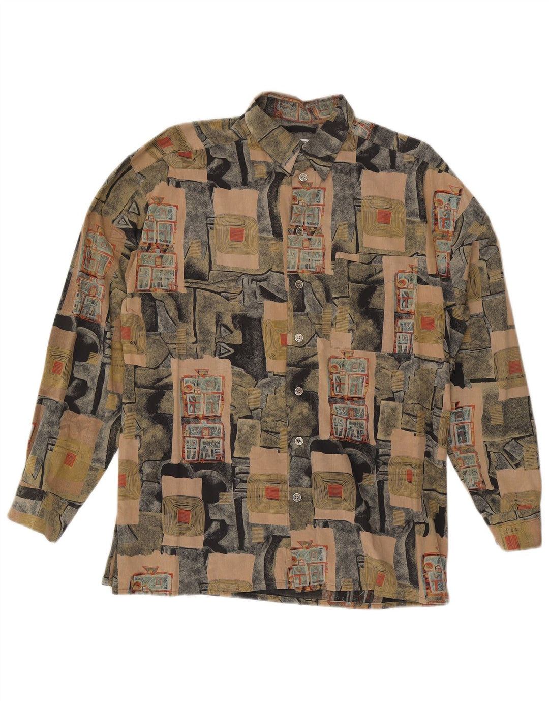 Vintage muška košulja Veliki raznobojni patchwork pamuk