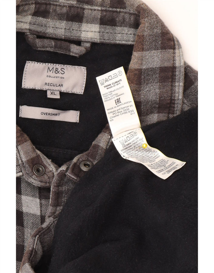 Marks & Spencer muška prekošulja standardnog kroja Flanelska košulja XL siva gingham