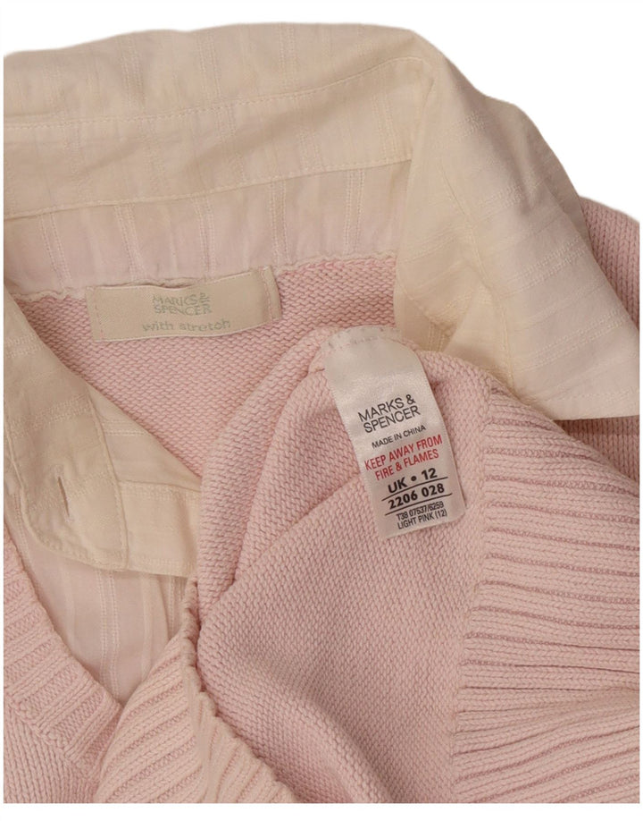 Marks & Spencer ženski džemper s polo ovratnikom UK 12 srednje ružičasta