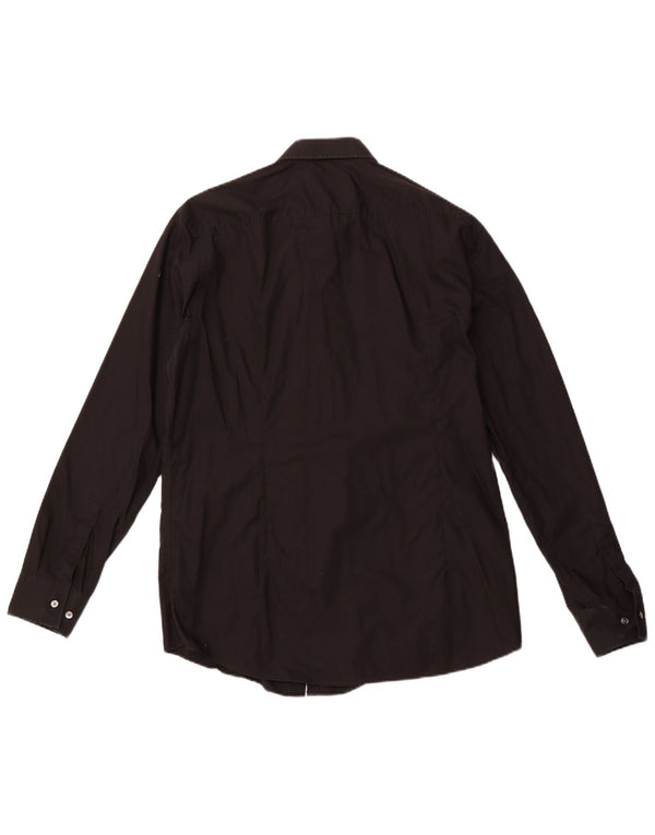 HUGO BOSS muška uska košulja veličina 44 17 1/2 XL crni pamuk