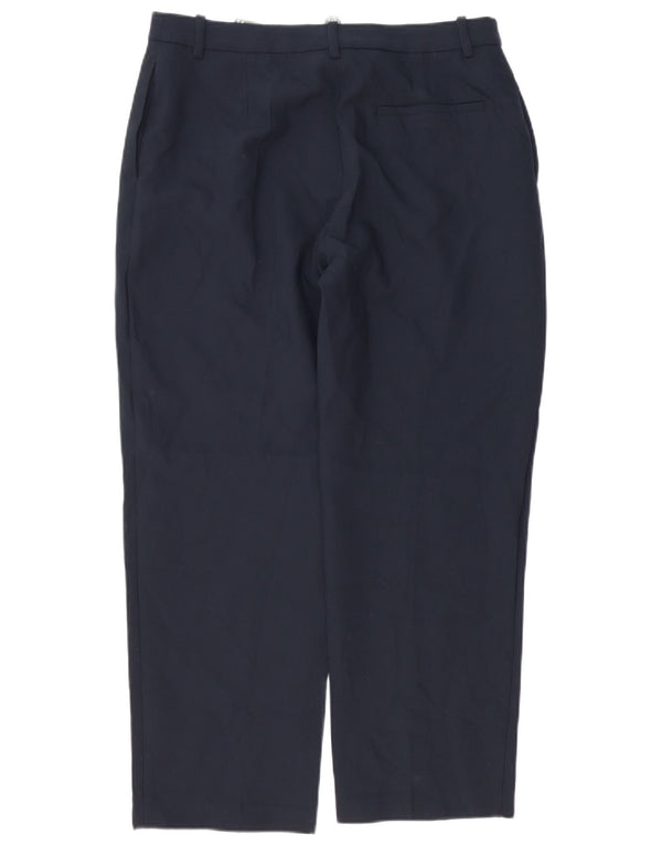 MARKS & SPENCER Womens Chino Trousers UK 14 Large W34 L27 Navy Blue